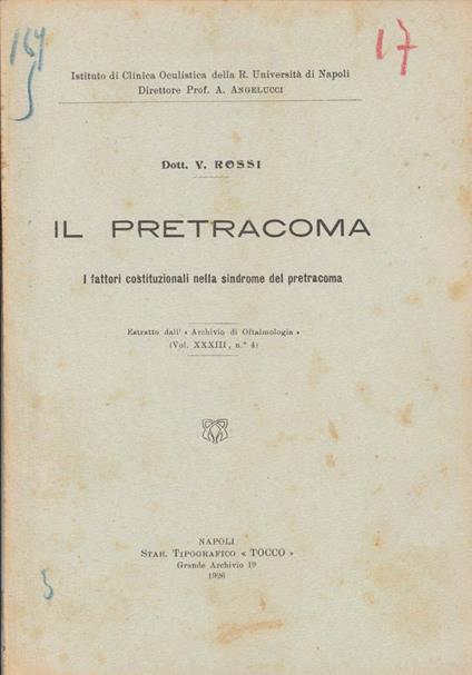 Il pretracoma - copertina