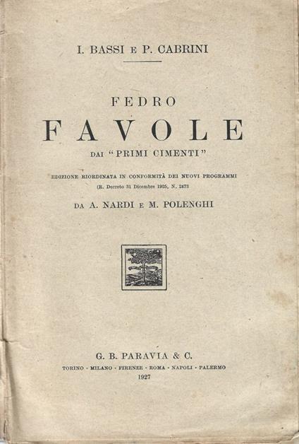 Fedro Favole - copertina