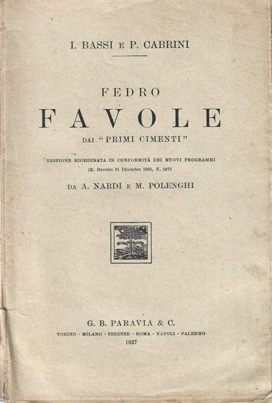 Fedro Favole - copertina