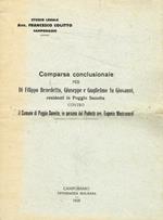 Comparsa conclusionale per Di Filippo Benedetto, Giuseppe e Guglielmo fu Giovanni, residenti in Poggio Sannita contro il Comune di Poggio Sannita, in persona del Podestà avv.Eugenio Mastronardi