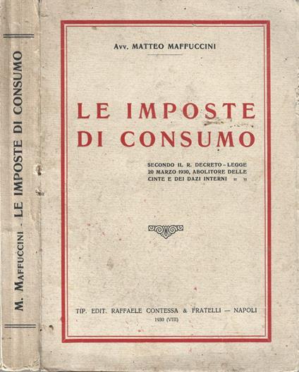Le imposte di consumo - Matteo Maffucci - copertina