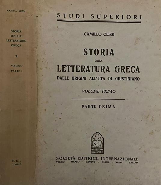 Storia della letteratura greca - Camillo Messi - copertina