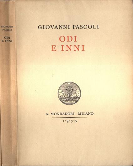 Odi e inni - Giovanni Pascoli - copertina