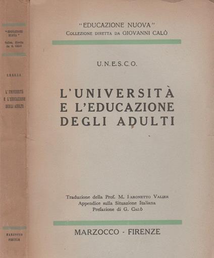 L' università e l'educazione degli adulti - copertina