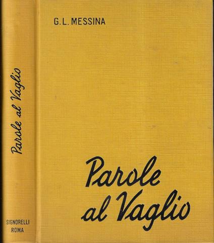 Parole al vaglio - Giuseppe L. Messina - copertina