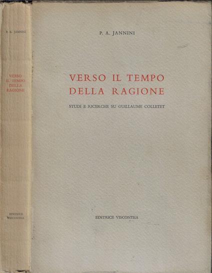 Verso il tempo della ragione - Pasquale A. Jannini - copertina