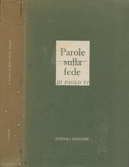 Parole sulla fede - Paolo VI - copertina