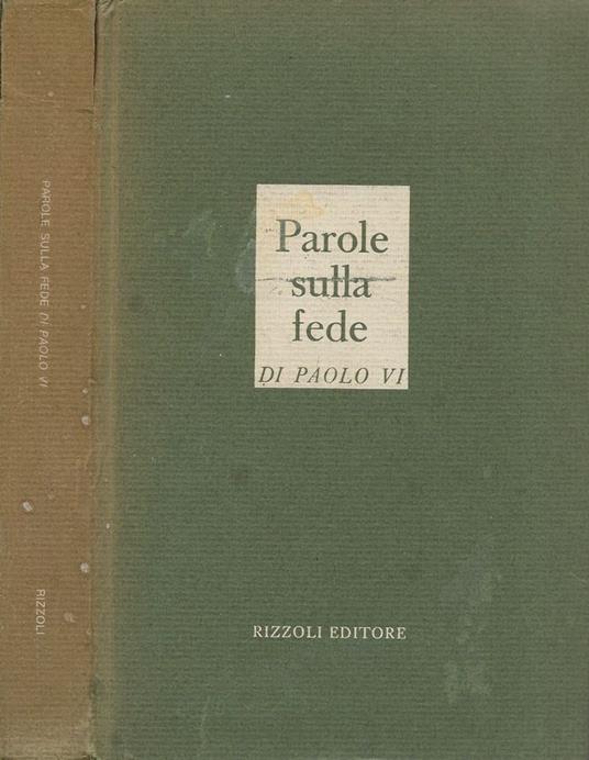 Parole sulla fede - Paolo VI - copertina