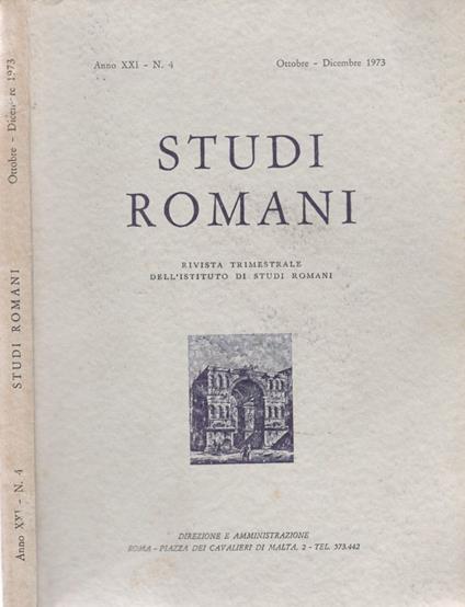Studi Romani. Anno XXI - n.4 - copertina