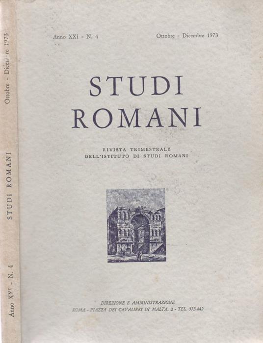 Studi Romani. Anno XXI - n.4 - copertina