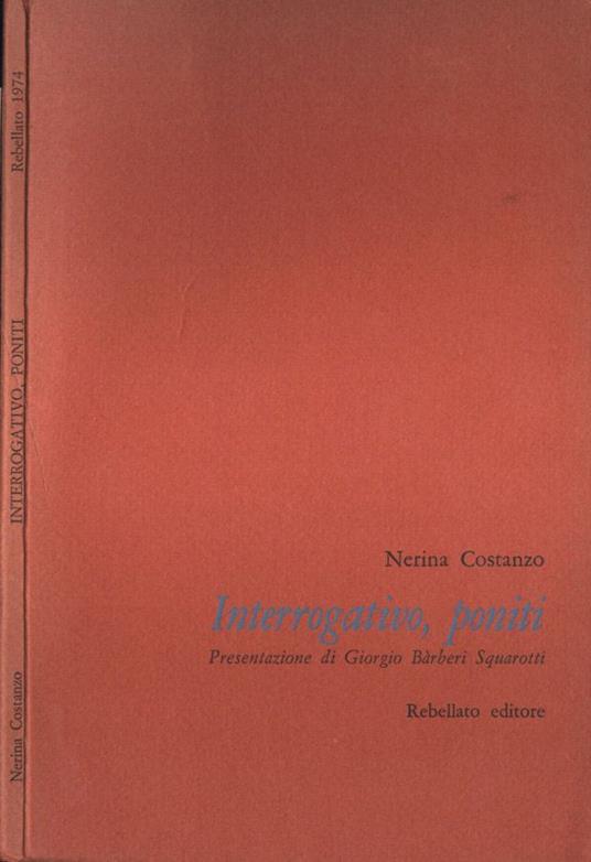 Interrogativo, poniti - copertina