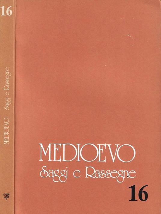 Medioevo. Saggi e rassegne n. 16 - copertina