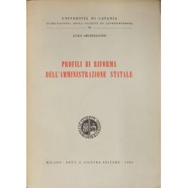 Profili di riforma dell'amministrazione statale - Luigi Arcidiacono - copertina