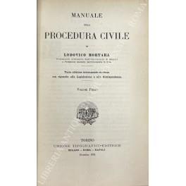 Manuale della procedura civile - Lodovico Mortara - copertina