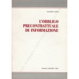 L' obbligo precontrattuale di informazione - Giuseppe Grisi - copertina