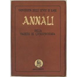 Annali della Facoltà di Giurisprudenza dell'Università degli Studi di Bari. Vol. II della Serie III 1966-1967 - copertina