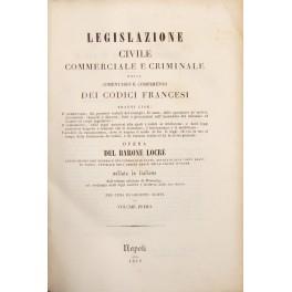 Legislazione civile commerciale e criminale. Vol. I - Prolegomeni. Teorica del Codice Civile. Titolo preliminare. Della pubblicazione delle leggi. Titolo priimo, dei diritti civili - copertina