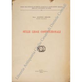 Sulle leggi costituzionali - Agostino Origone - copertina