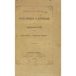 Reliquie d'un naufragio. Studi storici e letterarj.. Storia dei Papi. Il Marchese di Villamarina