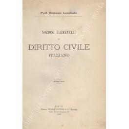 Nozioni elementari di diritto civile italiano - Giovanni Lomonaco - copertina