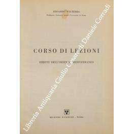 Corso di lezioni. Diritti dell'Oriente Mediterraneo - Edoardo Volterra - copertina