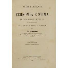 Primi elementi di economia e stima de' fondi agrarii e forestali ad uso principalmente degli amministratori e de' periti - Giuseppe Boerio - copertina