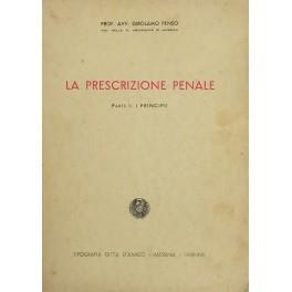 La prescrizione penale. Parte I - I principii (unico pubblicato) - Girolamo Penso - copertina