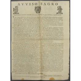 Avviso Sagro. Annuncio da parte dell'arcivescovo di Larissa di una funzione nel giorno dedicato a Carlo Borromeo per festeggiare la liberazione dello Stato dalla dominazione francese - copertina