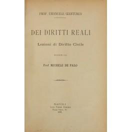 Dei diritti reali. Lezioni di diritto civile raccolte dal Prof. Michele De Palo - copertina