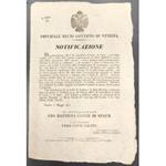 Notificazione. Imperiale Regio Governo di Venezia. La convenzione sui diritti delle Città, Comuni e Signorie sull'esportazione delle sostanze viene estesa a tutti i territori appartenenti alla Monarchia Austriaca