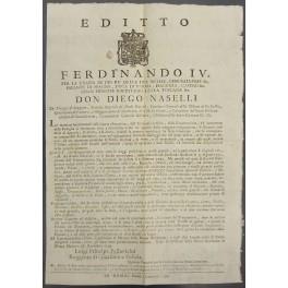 Editto Ferdinando IV. Proibizione dei giochi d&#39;azzardo causa di frodi, inganni e risse. Pena multe e detenzione - copertina
