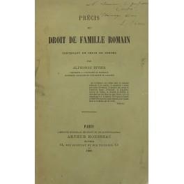 Precis du droit de famille romain. Contenant un choix de textes - copertina