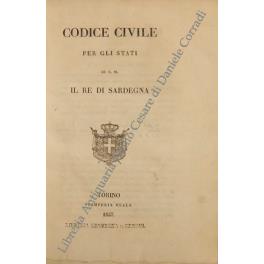 Codice civile per gli Stati di S. M. il Re di Sardegna - copertina