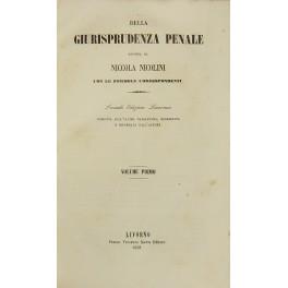 Della giurisprudenza penale esposta da Niccola Nicolini con le formole corrispondenti - Nicola Nicolini - copertina