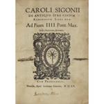 Caroli Sigonii De antiquo iure civium Romanorum Libri duo. Index Auctorum et rerum