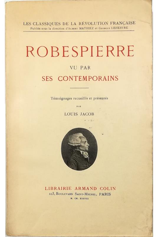 Robespierre vu par ses contemporains - copertina