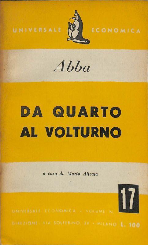 Da Quarto a Volturno - Giuseppe Cesare Abba - copertina