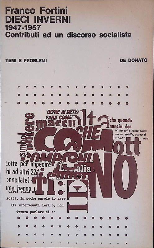 Dieci inverni 1947-1957. Contributi ad un discorso socialista - Franco Fortini - copertina