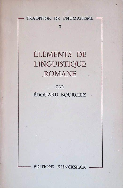 Eléments de linguistique romane - copertina