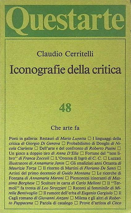 Iconografie della critica - Claudio Cerritelli - copertina