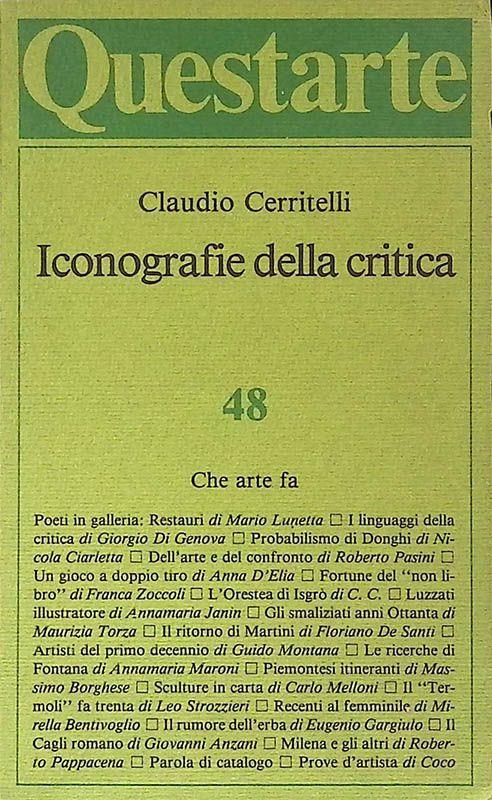 Iconografie della critica - Claudio Cerritelli - copertina