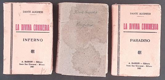 La Divina Commedia. Inferno - Purgatorio - Paradiso. TRE VOLUMI - Dante Alighieri - copertina