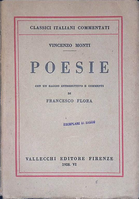Poesie - Vincenzo Monti - copertina