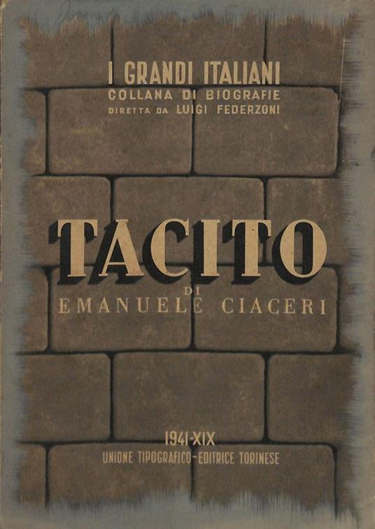 Tacito - Emanuele Ciaceri - copertina