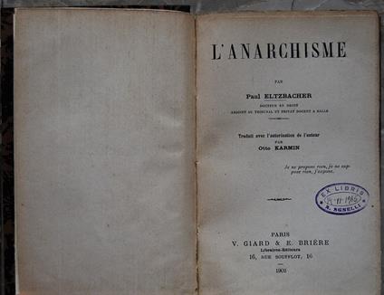 L' Anarchisme - copertina