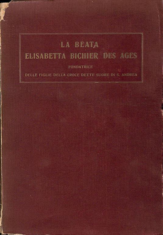La Beata Elisabetta Bichier Des Ages fondatrice delle figlie della croce dette suore di S. Andrea. 1773-1838 - P. Rigaud - copertina