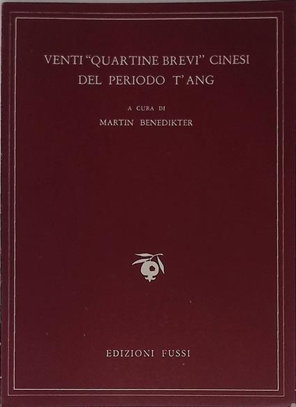 Venti quartine brevi cinesi del periodo T'ang - copertina