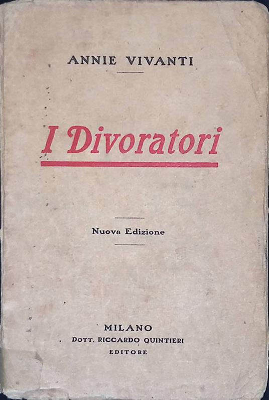 I divoratori - Annie Vivanti - copertina