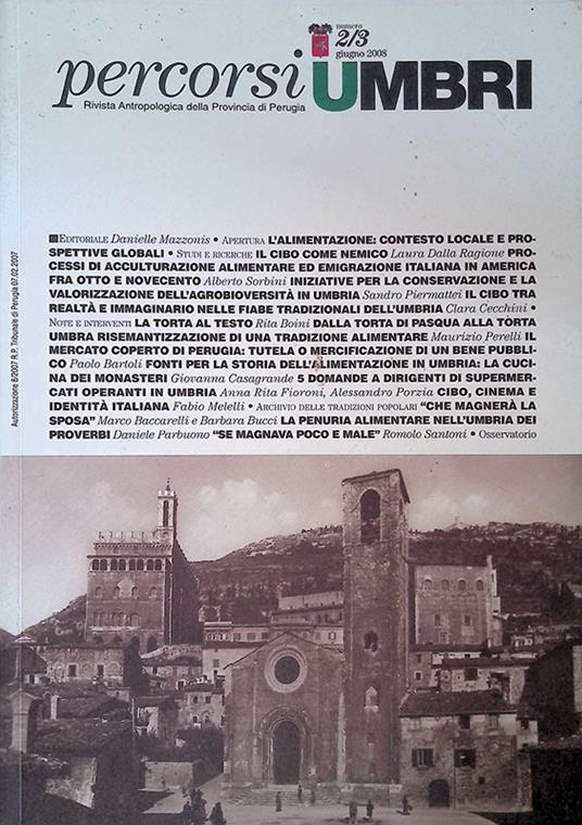 Percorsi Umbri. Rivista antropologica della Provincia di Perugia. N. 2/3 giugno 2008 - Alberto Giovagnini - copertina