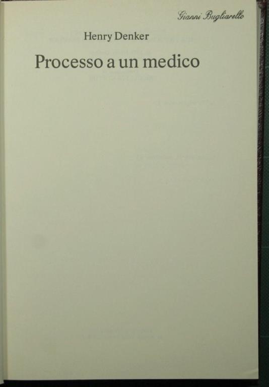 Processo a un medico - Henry Denker - copertina